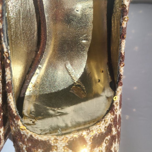 diva lounge women leopard peep toe heels,size 6 - Picture 6 of 13